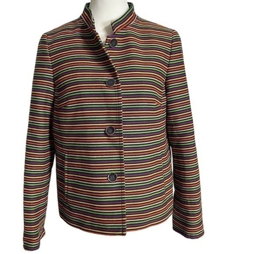 Talbots Multicolored Striped Blazer